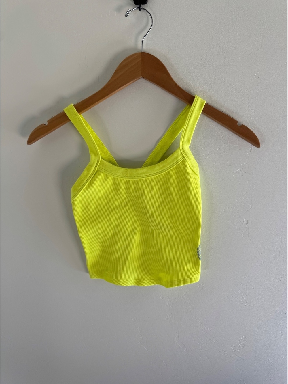 Free People Neon Yellow Ribbed Crop Tank – XS – New Without Tags